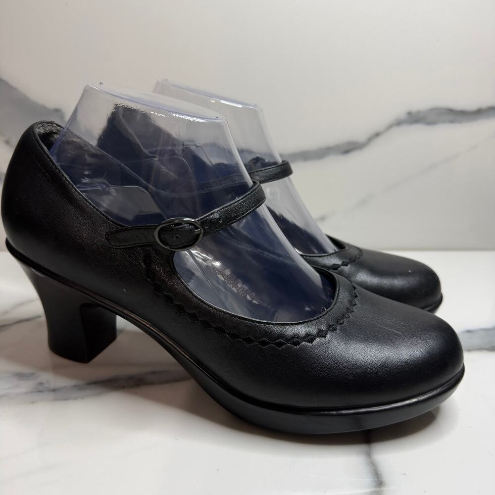 Dansko Women's Black Leather Bett Mary Jane Pumps Sz 39 Sz 8.5-9 Grunge Academia